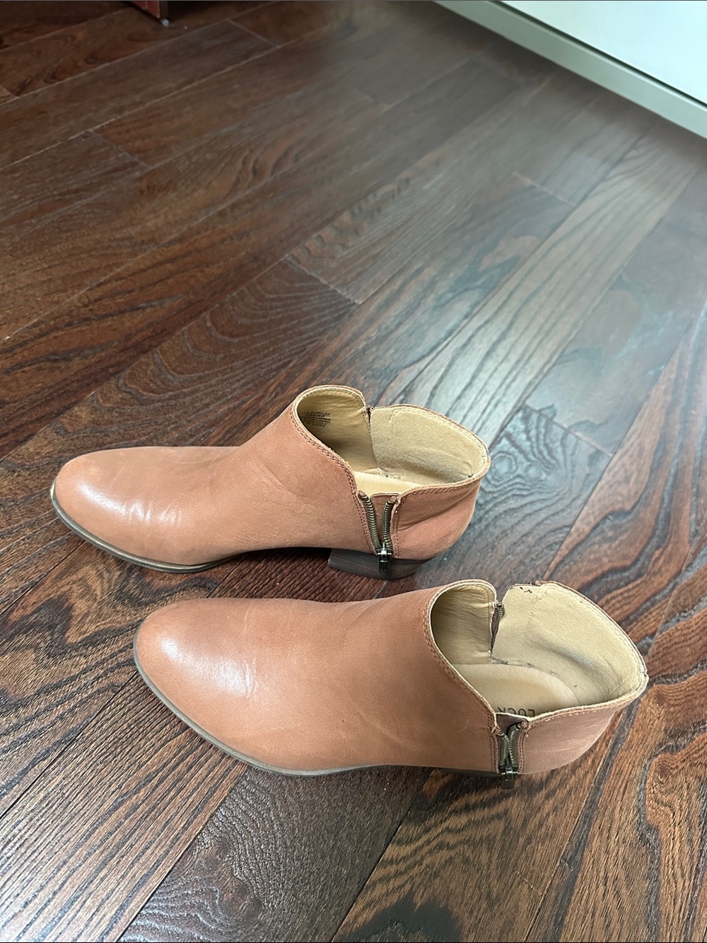 Lucky Brand Tan Leather Side-Zip Ankle Booties - Picture 6 of 8